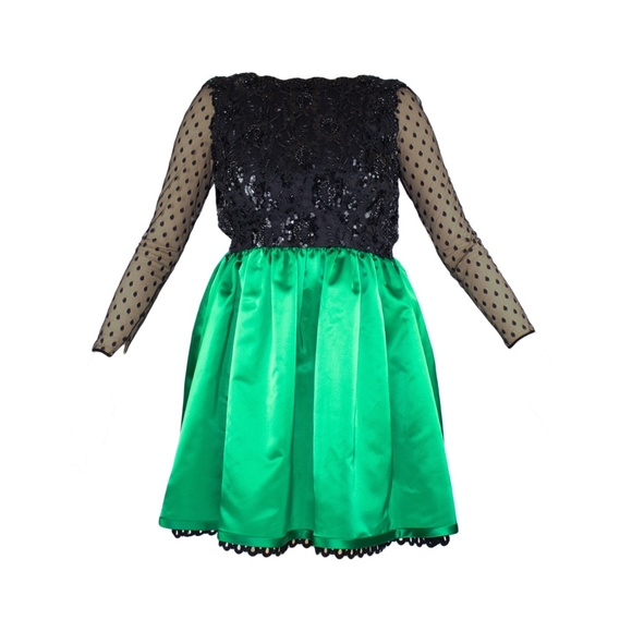 Vintage Emerald Green Bill Glass Formal Dress - Picture 1 of 4